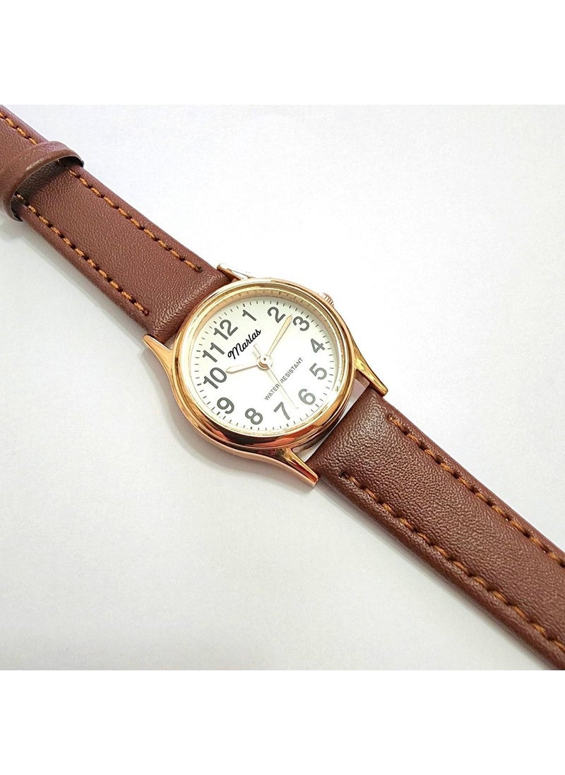 Tekno Trust Retro Women's Wristwatch, Vintage Design, Classic, Rose Gold Color, Strap, Iconic, Minimal  - Image 3