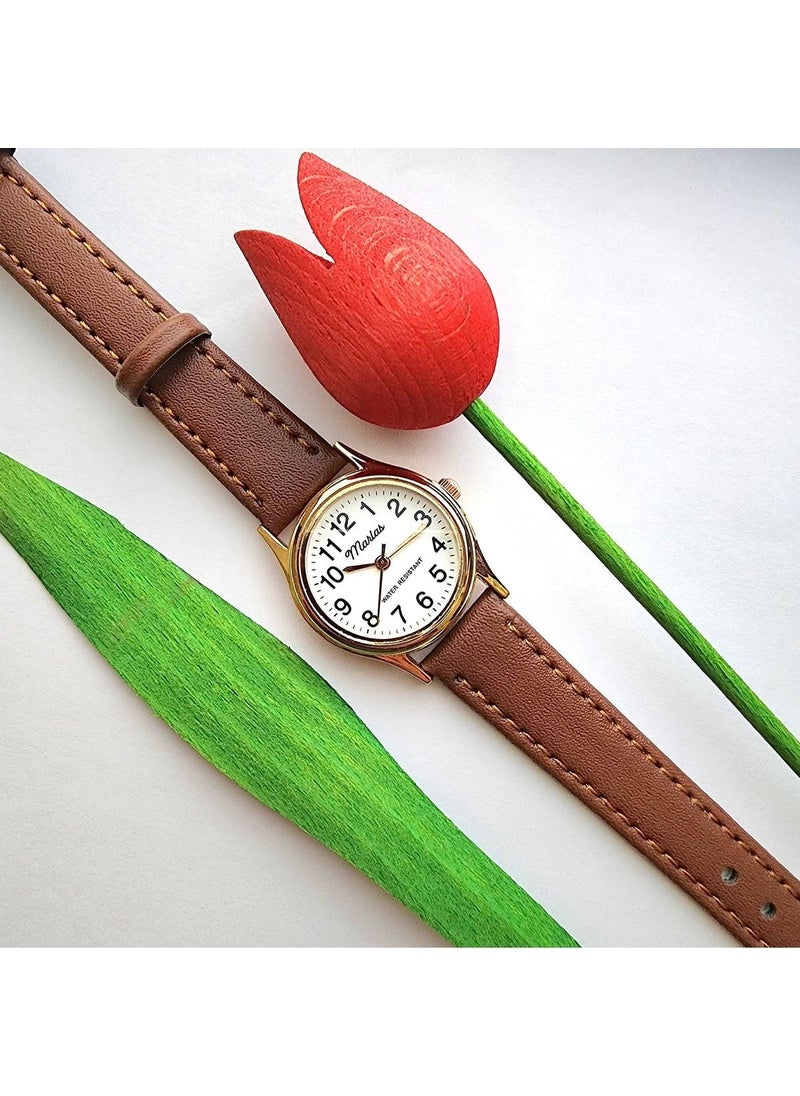 Tekno Trust Retro Women's Wristwatch, Vintage Design, Classic, Rose Gold Color, Strap, Iconic, Minimal  - Image 4