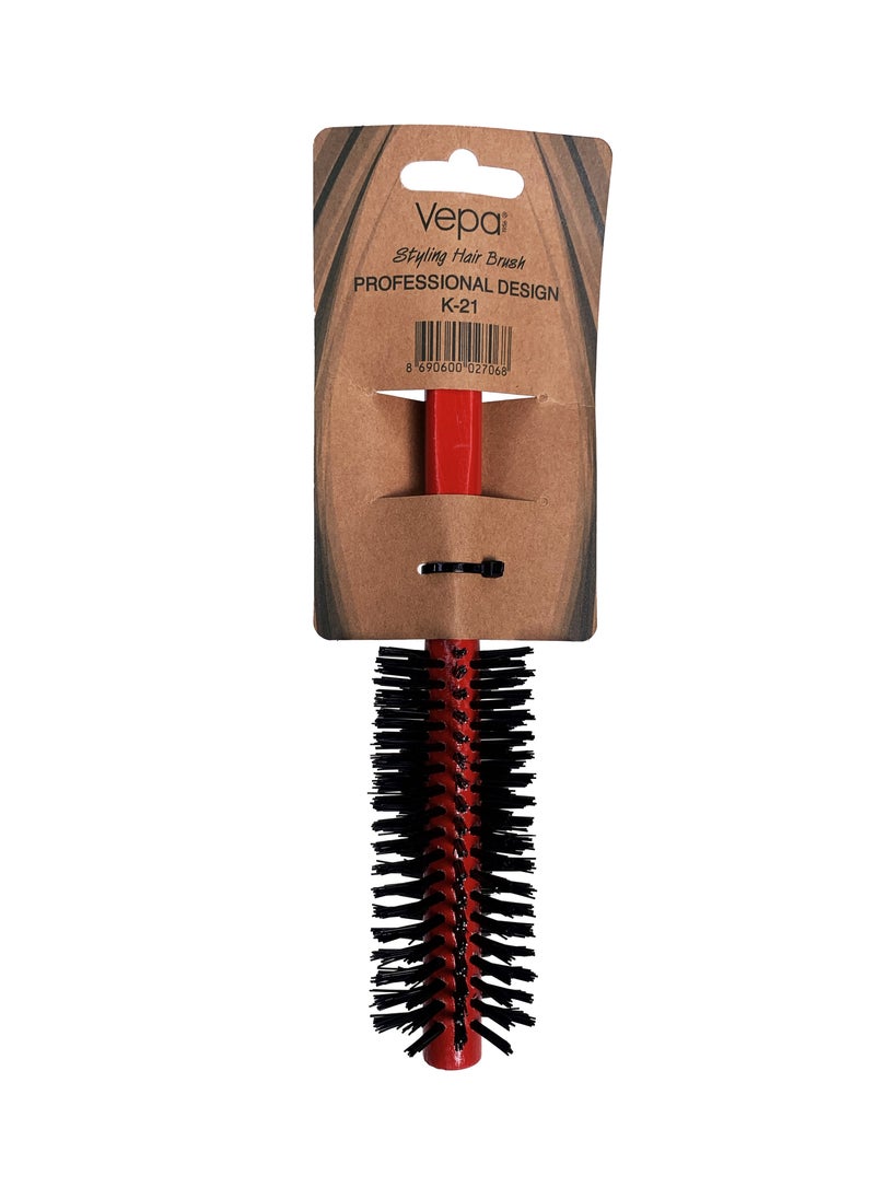 Vepa - Hair Brush Professional Design K-21 Red, Delicate Hair Separation, Damage-Free Hair Care, Vibrant Oil Distribution - Image 1