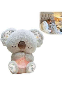 Soothing Koala Bear, The Relief Koala Bear Breathing, Anxiety Relief Koala, Portable Plush Toy with Music Lights & Rhythmic Breathing Motion (1pcs), Grey*1