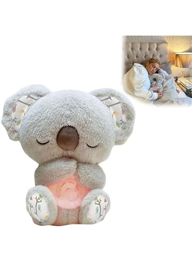 Generic - Soothing Koala Bear, The Relief Koala Bear Breathing, Anxiety Relief Koala, Portable Plush Toy with Music Lights & Rhythmic Breathing Motion (1pcs), Grey*1 - Image 1