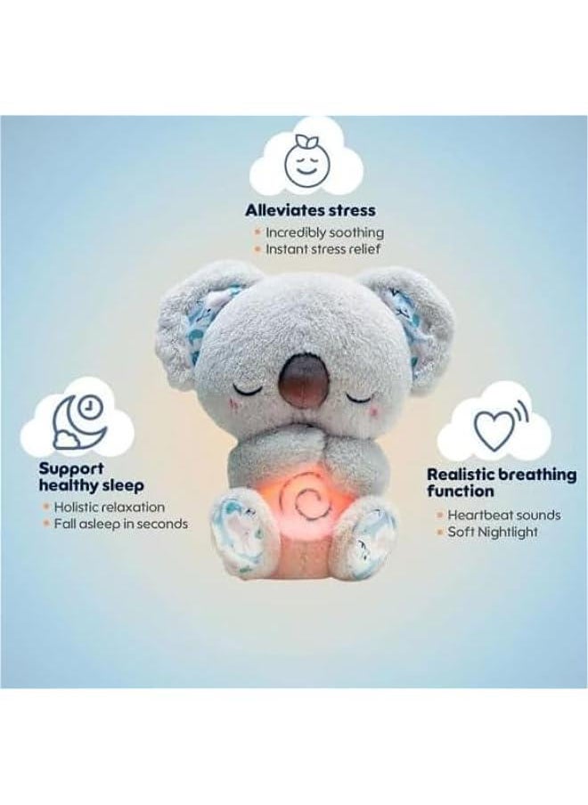 Generic - Soothing Koala Bear, The Relief Koala Bear Breathing, Anxiety Relief Koala, Portable Plush Toy with Music Lights & Rhythmic Breathing Motion (1pcs), Grey*1 - Image 1