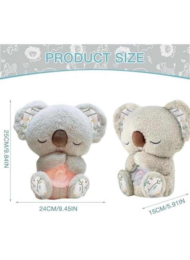 Generic - Soothing Koala Bear, The Relief Koala Bear Breathing, Anxiety Relief Koala, Portable Plush Toy with Music Lights & Rhythmic Breathing Motion (1pcs), Grey*1 - Image 1