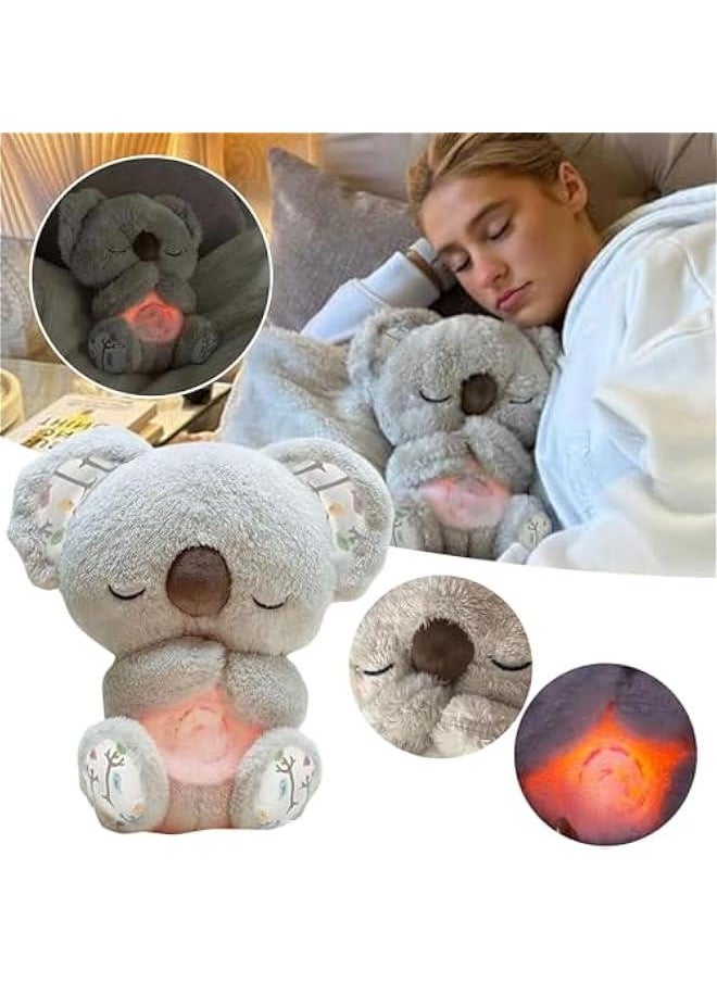 Generic - Soothing Koala Bear, The Relief Koala Bear Breathing, Anxiety Relief Koala, Portable Plush Toy with Music Lights & Rhythmic Breathing Motion (1pcs), Grey*1 - Image 1