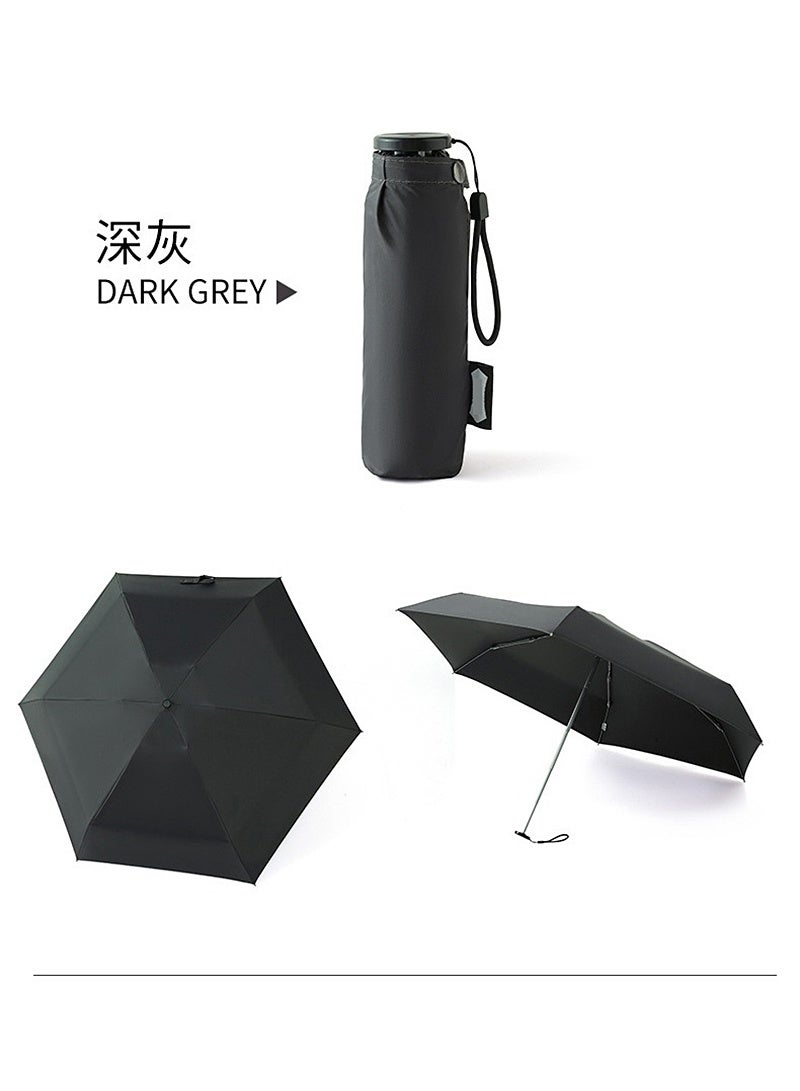 Pocket Mini Umbrella Woman UV Protection Girls Sun Umbrella Parasol 6 Ribs Carbon Fiber Compact Umbrella Foldable NYS-006-3-Gray - Image 2