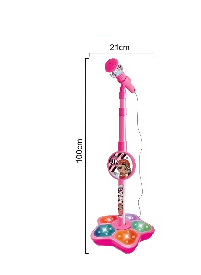 رالي ميكروفون أطفال قابل للتعديل مع إضاءة وموسيقى مع مشغل MP3 - Image 2