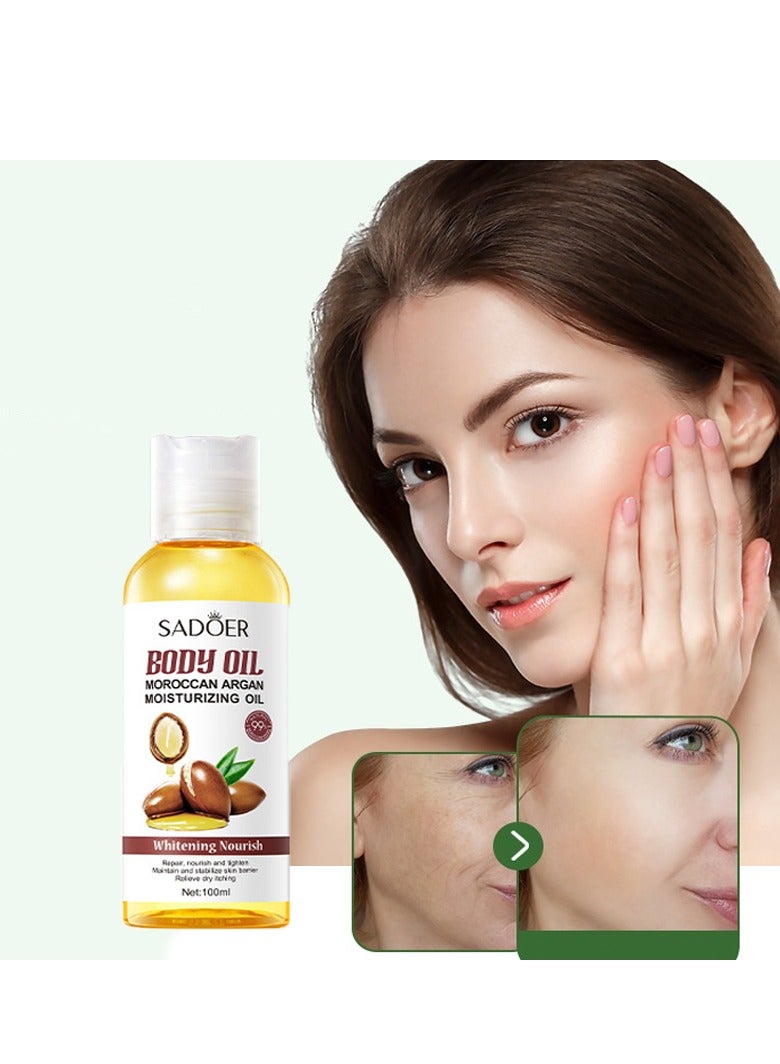SADOER Natural Argan Oil Anti-aging Firming Facial Massage Oil Soothing Moisturizing Skin Care Body Oil - Image 1