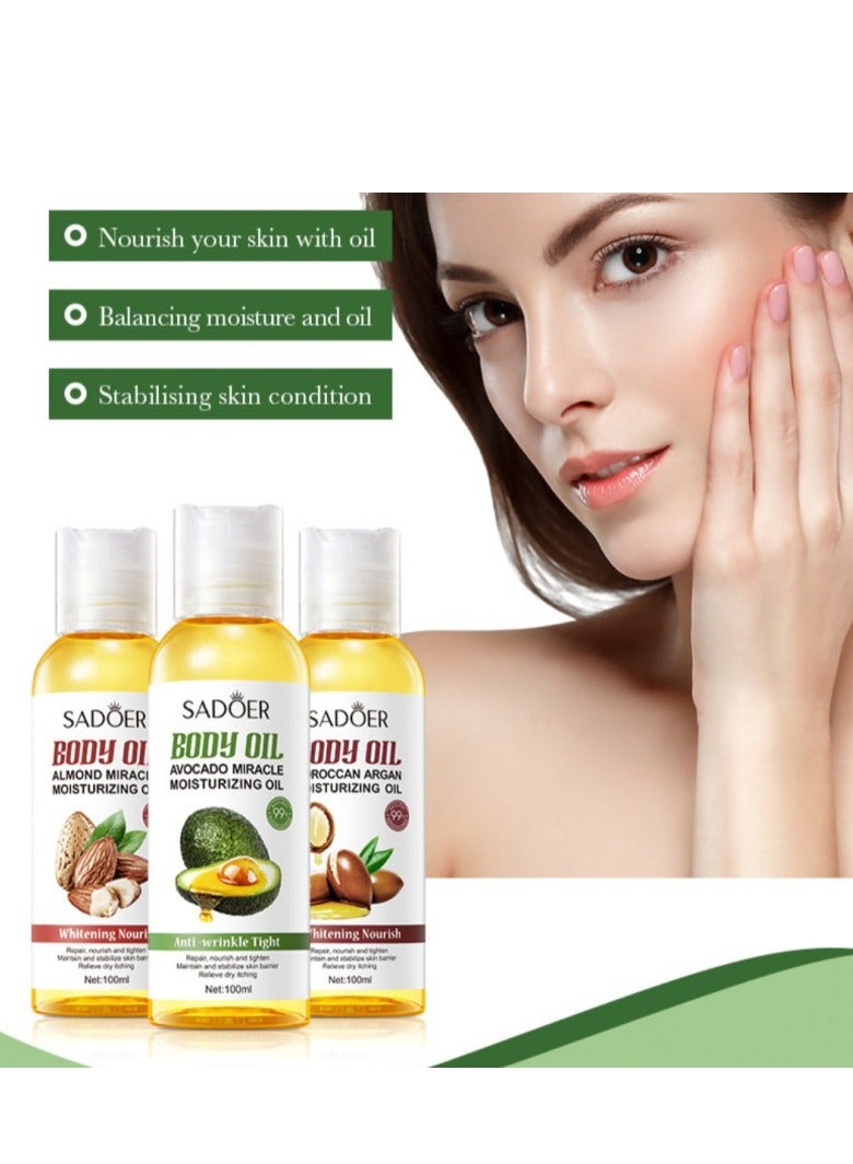 SADOER Natural Argan Oil Anti-aging Firming Facial Massage Oil Soothing Moisturizing Skin Care Body Oil - Image 3