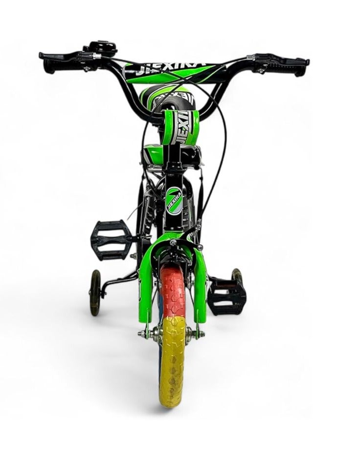 Rambo Freestyle Kids Bike with Adjustable Seat, 12 Inch Rambo Children Bikes for Kids Age 3-7 Years With Passenger Rear Seat, Kids Bike With Hand Brake and Two Flashing Training Wheels - Image 4