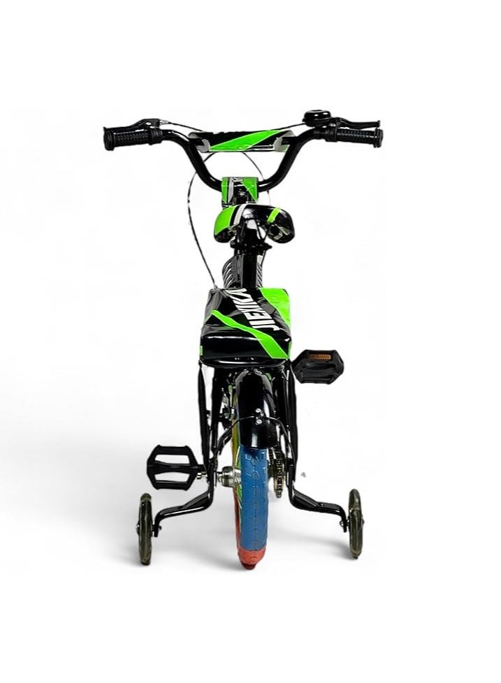 Rambo Freestyle Kids Bike with Adjustable Seat, 12 Inch Rambo Children Bikes for Kids Age 3-7 Years With Passenger Rear Seat, Kids Bike With Hand Brake and Two Flashing Training Wheels - Image 5