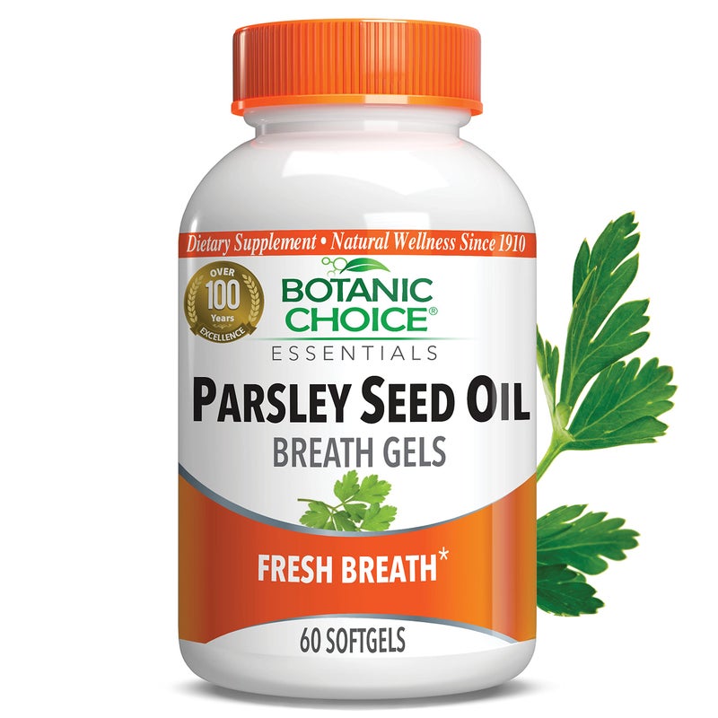 Botanic Choice Parsley Seed Oilfor Bad Breath from OdorCausing FoodsOdor Neutralizer from WithinBreath Freshener gels60 Softgels
