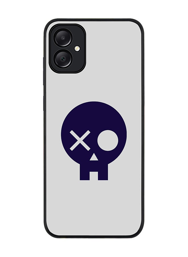 Stylizedd Rugged Black edge case for Samsung Galaxy A05, Slim fit Soft Case Flexible Rubber Edges Anti Drop TPU Gel Thin Cover- Skull Patch  - Image 1
