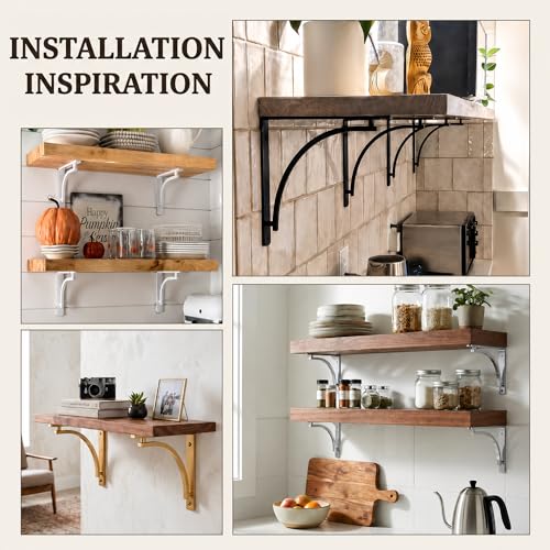 Balin Designs Classic Brass Heavy Duty Shelf Brackets 10 inch by Balin Designs – Gold L Bracket, Wall Mounted Support, Shelving Metal Bracket, Decorative Shelf Brackets, with Hardware Included, Set of 4 - Image 4