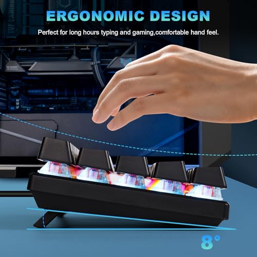 Gaozen 60% Wired Mechanical Gaming Keyboard RGB Backlit Anti-Ghosting Compact 61-Keys Mini Keyboard with Red Switch | for Windows Laptop PC Gamer Office Typist - Image 5