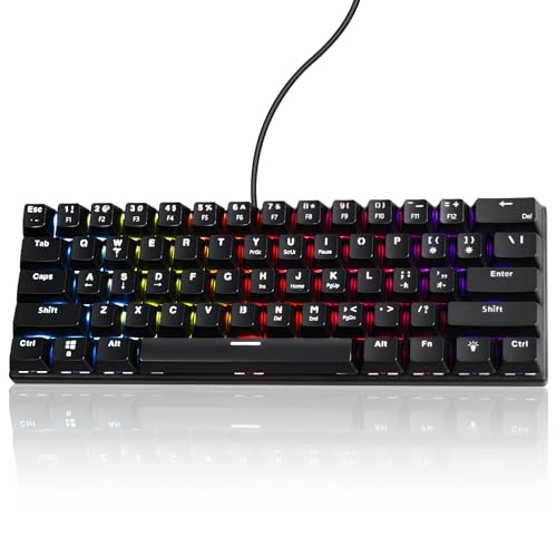 Gaozen 60% Wired Mechanical Gaming Keyboard RGB Backlit Anti-Ghosting Compact 61-Keys Mini Keyboard with Red Switch | for Windows Laptop PC Gamer Office Typist - Image 1