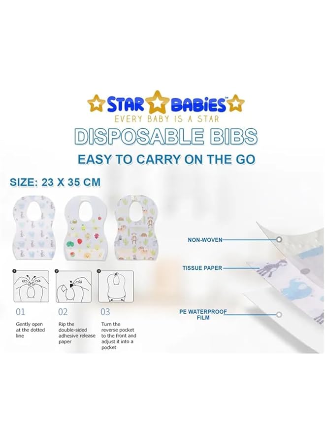 STAR BABiES Animals Printed Disposable Bibs Pack Of 200 - Image 4