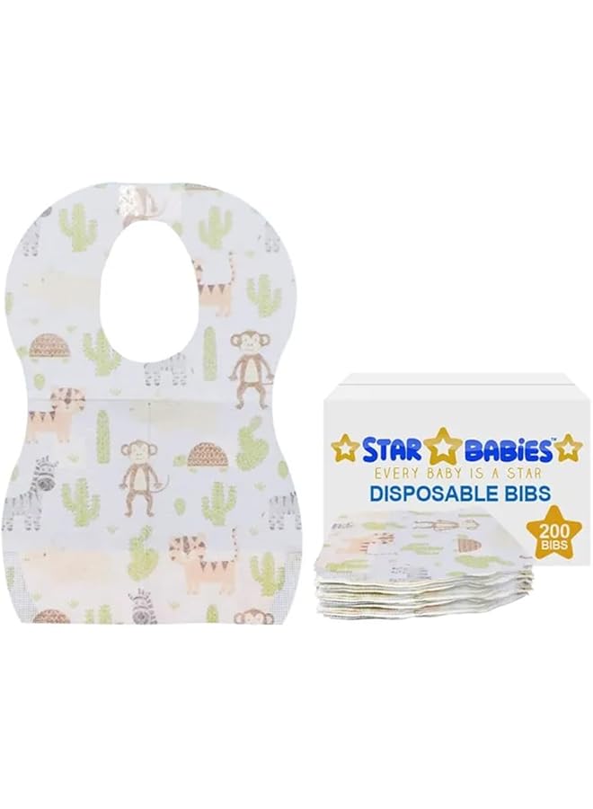 STAR BABiES Animals Printed Disposable Bibs Pack Of 200 - Image 1