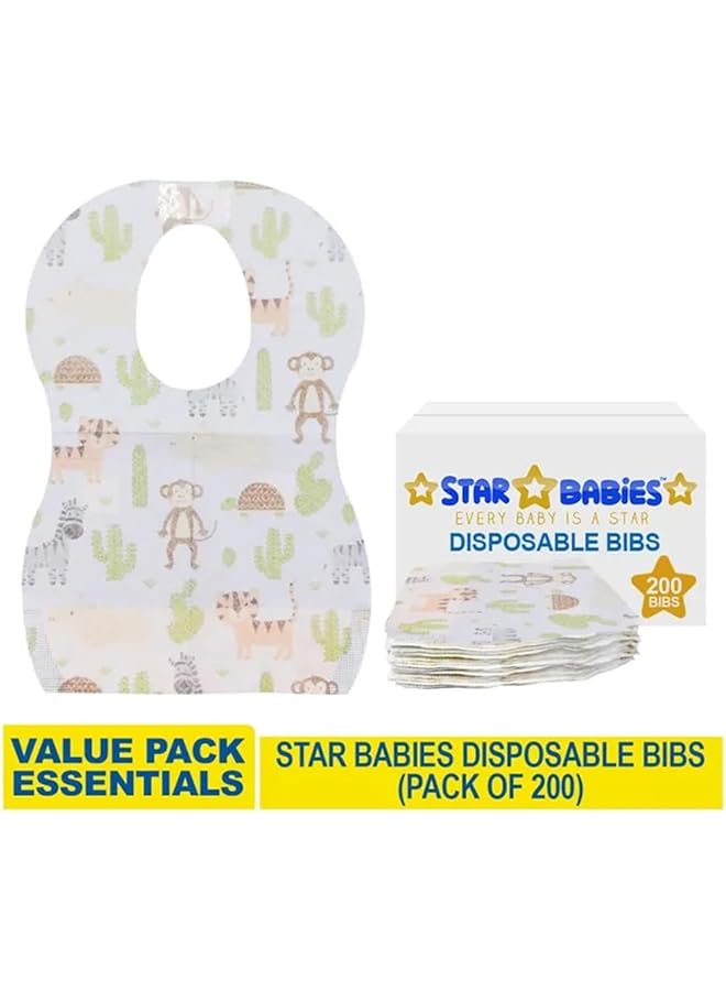 STAR BABiES Animals Printed Disposable Bibs Pack Of 200 - Image 2