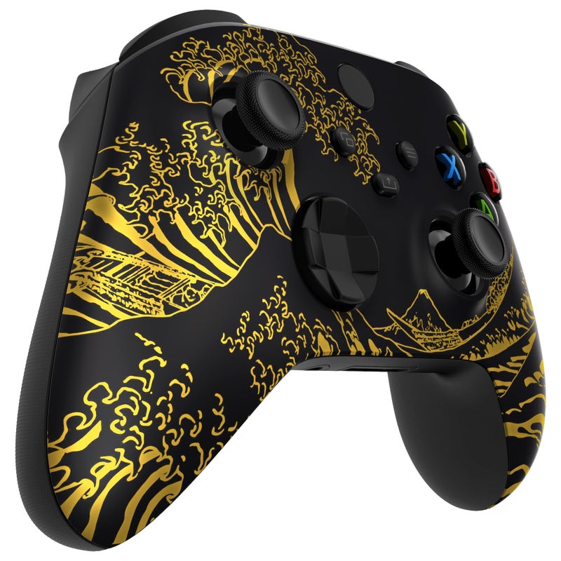 eXtremeRate Replacement Shell for Xbox Series X|S Controller, Personalize Your Control - Custom Front Housing Faceplate for Xbox Wireless Controller - The Great Golden Wave Off Kanagawa - Image 1