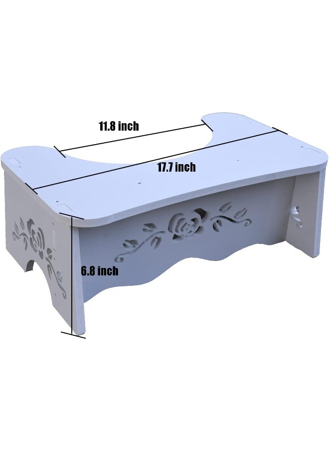 TPGP Bathroom Stool Foldable Poop Stool Toilet Stool Adult, 7 Inch Toilet Potty Stool for Adult and Kids Aid, Poop Stool Wood-Plastic Board, Environmentally Friendly Materials Shower Stool Squating Stool  - Image 5