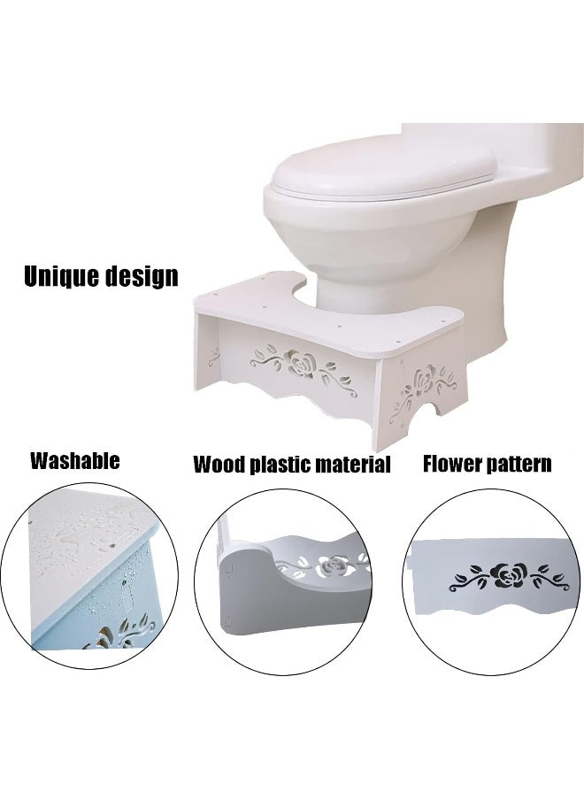 TPGP Bathroom Stool Foldable Poop Stool Toilet Stool Adult, 7 Inch Toilet Potty Stool for Adult and Kids Aid, Poop Stool Wood-Plastic Board, Environmentally Friendly Materials Shower Stool Squating Stool  - Image 3