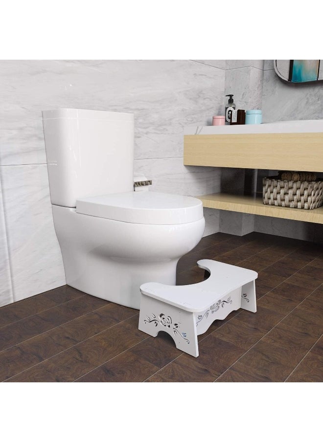 TPGP Bathroom Stool Foldable Poop Stool Toilet Stool Adult, 7 Inch Toilet Potty Stool for Adult and Kids Aid, Poop Stool Wood-Plastic Board, Environmentally Friendly Materials Shower Stool Squating Stool  - Image 2