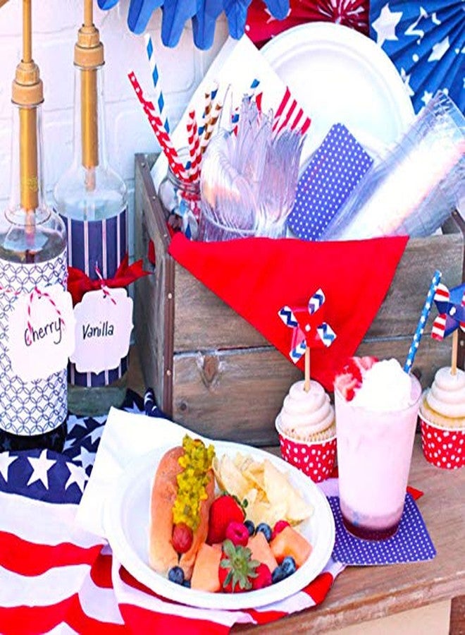 ALINK American Flag Red Blue White Paper Straws, 100 Stripe/Star Biodegradable Straws for Memorial Day /4th of July, Super Bowl, Patriotic Party, Americana Themed Party Celebration and Holiday - Image 4