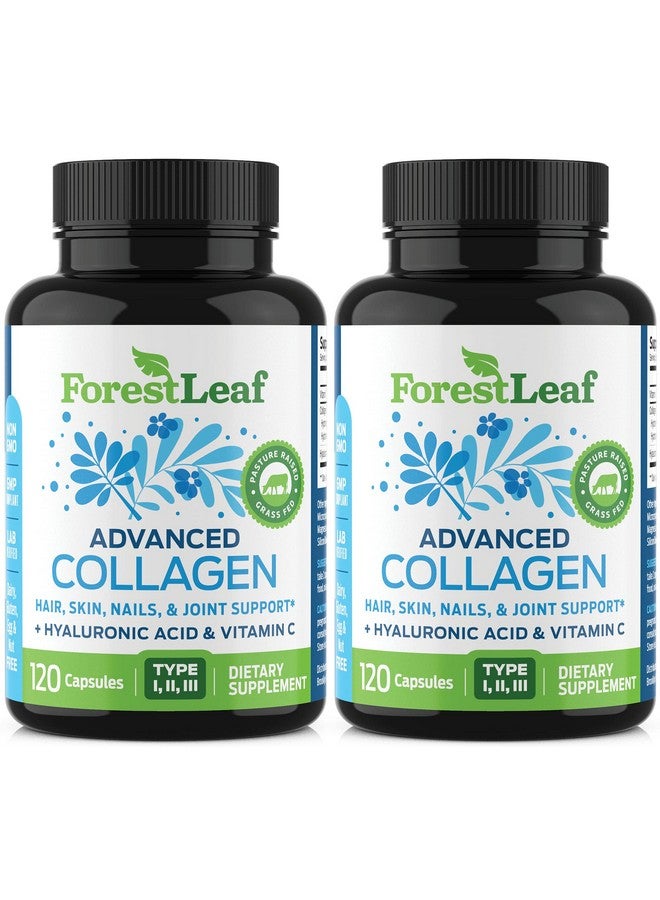 ForestLeaf أقراص الكولاجين مع حمض الهيالورونيك وفيتامين C تقلل التجاعيد تشد البشرة تعزز صحة الشعر والبشرة والأظافر والمفاصل مكمل ببتيدات الكولاجين المهدرج 120 كبسولة (عبوتين)  - Image 2