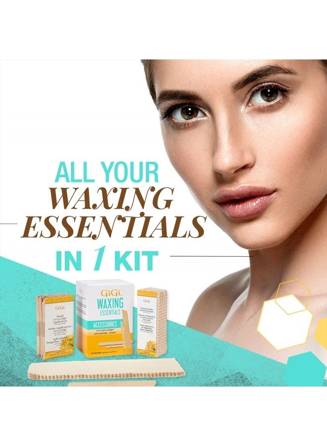 GIGI Waxing Essentials Kit | Face & Body Hair Waxing & Hair Removal | 100 Wax Applicators and 100 Natural Muslin Epilating Strips - Image 4