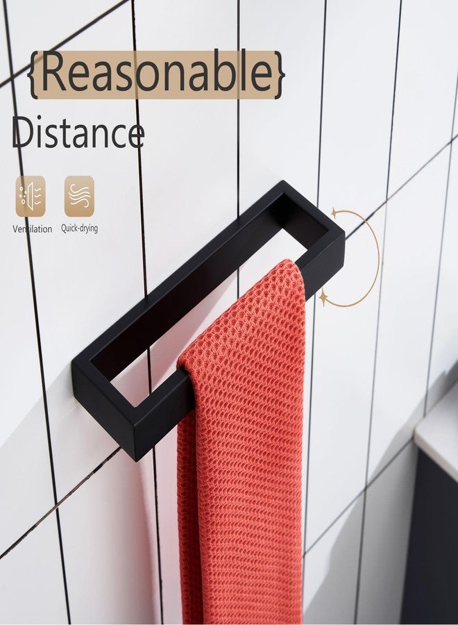KOKOSIRI Towel Ring Matte Black Hand Towel Bar Holder 9-Inch Kitchen Rack Stainless Steel for Bathroom Hardware Wall Mounted, 1 Pack B4008BK-L9 - Image 5