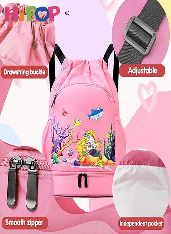 HIPOP Children's Swimming Bag, Swimming Bag for Boys and Girls, Children Swimming Backpack, Waterproof Bag with Compartments for Boys, Girls, Swimming Pools, Beach, Camping, Holidays  - Image 3