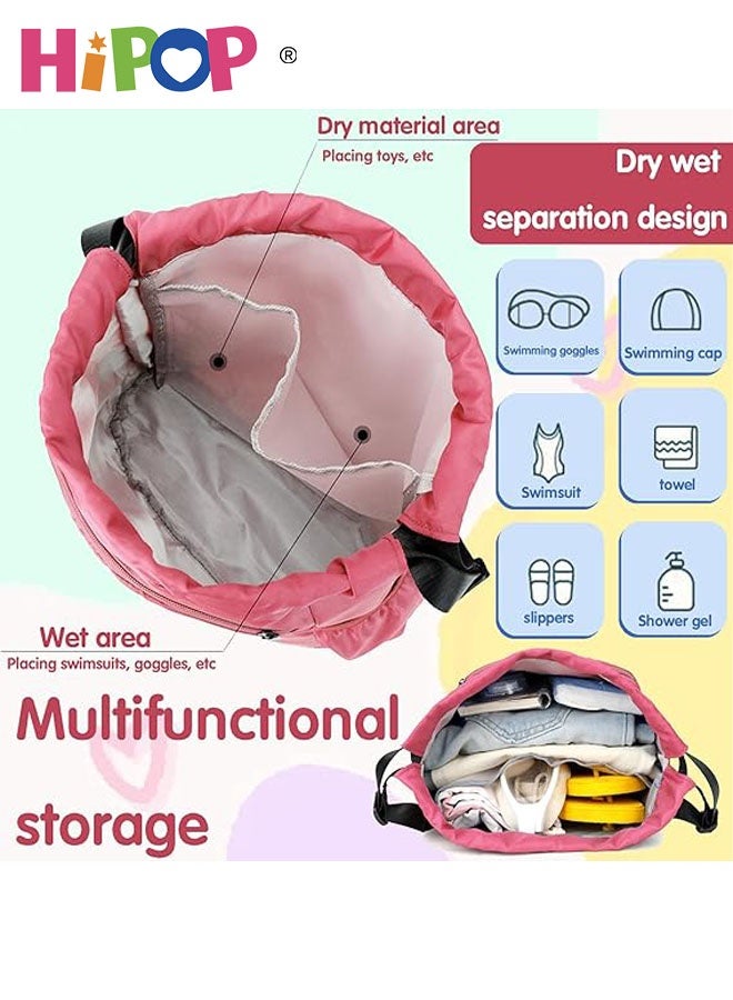 HIPOP Children's Swimming Bag, Swimming Bag for Boys and Girls, Children Swimming Backpack, Waterproof Bag with Compartments for Boys, Girls, Swimming Pools, Beach, Camping, Holidays  - Image 4