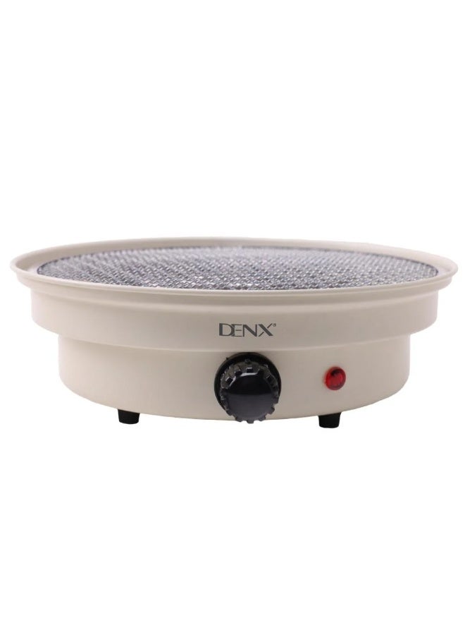 Denx DINEX Electric Grill, Portable Outdoor Grill with Non-Stick Surface, Removable Grease Tray, Compact Travel Round Grill for Camping, Picnics, Gardens, and Patio Cooking, DX2811 - Image 2