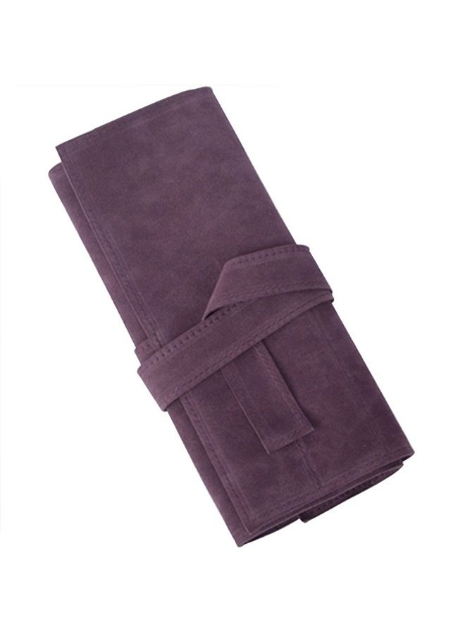 Creation Core Microfiber Fabric Salon Scissors Bag Roll Up Hair Tools Pouch for Stylist Barber Hairdressers, Purple
