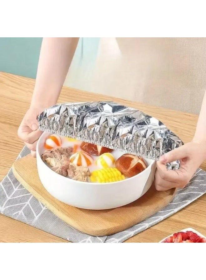 100PCS Reusable Aluminum Foil Food Covers for Bowls & Plates, Heat Insulation, Microwave Safe, Food Prep - Image 3