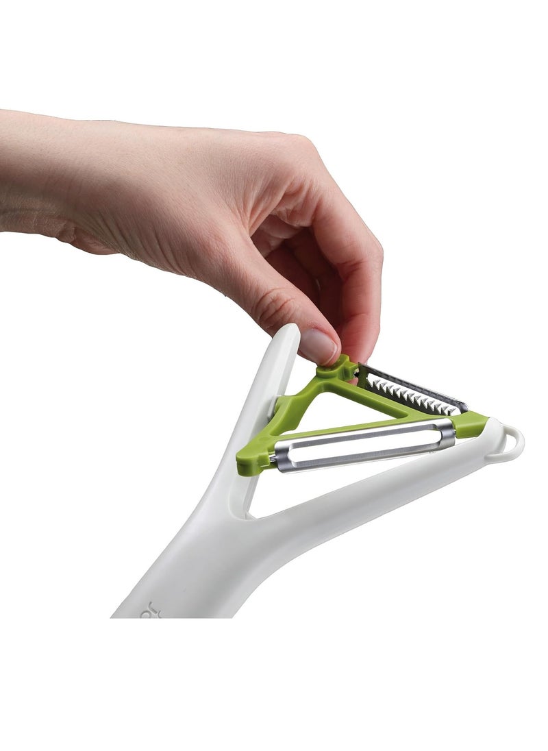 Joseph Joseph Joseph Joseph Switch 2-in-1 Potato Peeler, Straight and Julienne stainless steel blades, Dishwasher safe  - Image 2