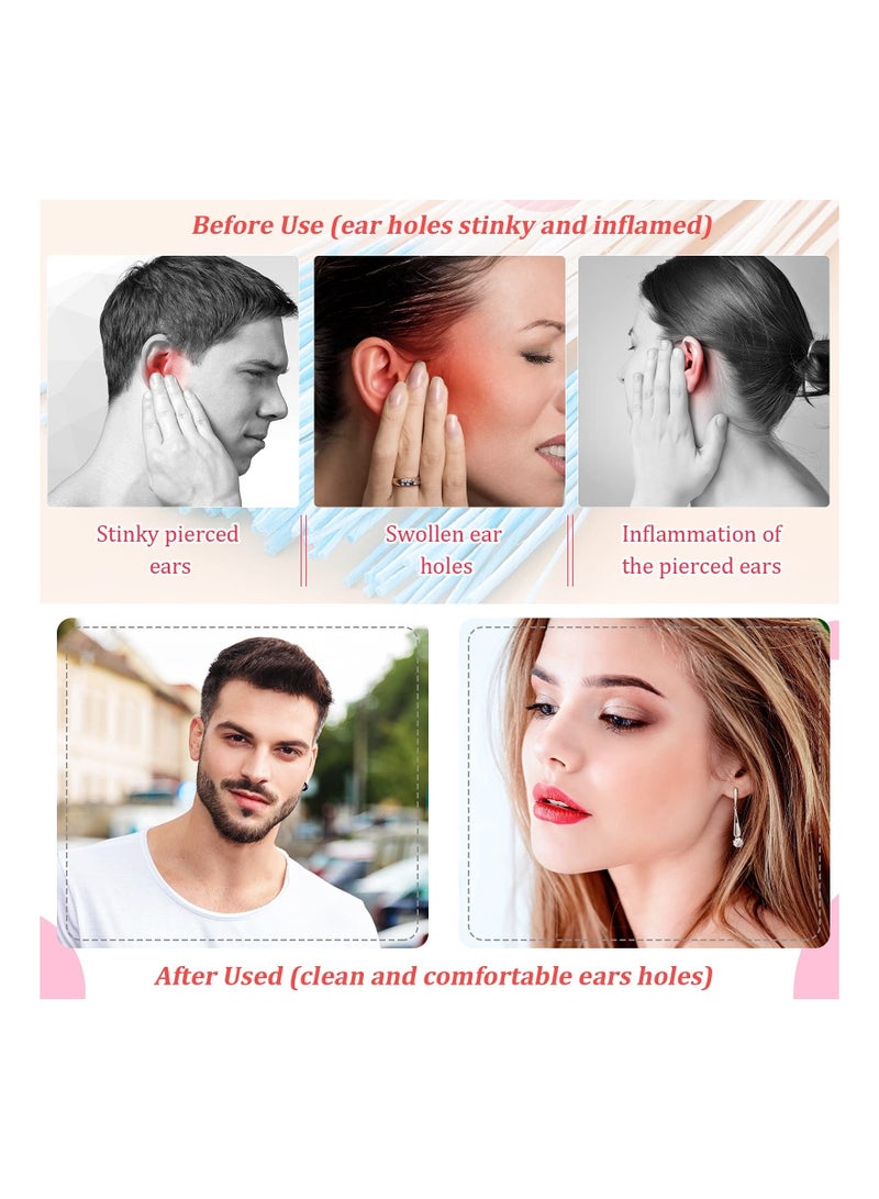 Y&D 420 Pieces Earrings Hole Cleaner Floss Disposable Piercing Aftercare Cleaning Line Ear Care Odor Removal Tool for Girls Women Men, 6 Boxes - Image 4