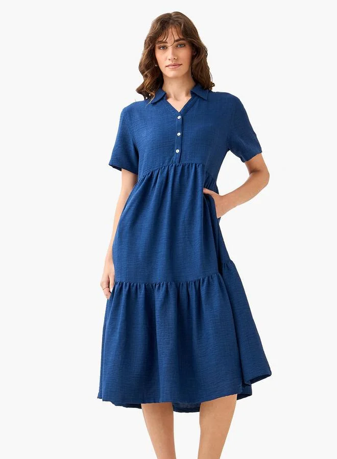 سبلاش فيڤ Tiered Midi Dress with Collar