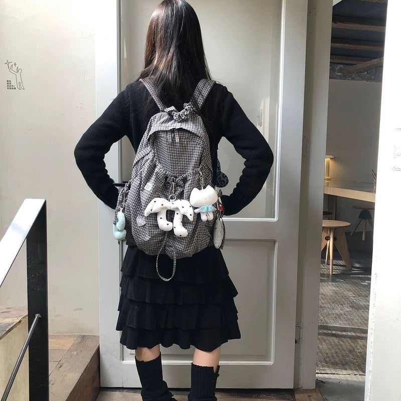 Plaid Backpack for Travel Commute - Image 2