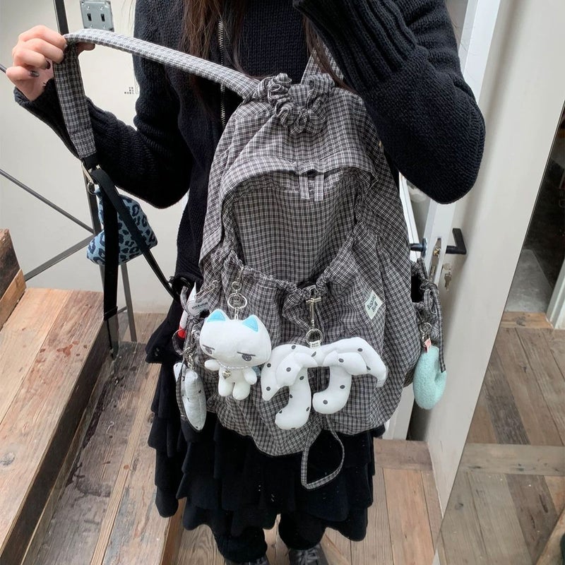 Plaid Backpack for Travel Commute - Image 3