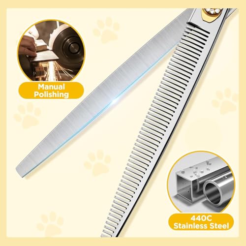Gimars 8 Inch Sharp 54 Teeth Professional Dog Grooming Scissors Heavy Duty 440C Stainless Steel Ergonomic Pet Grooming Scissor for Dogs, Cats and Other Animals - Image 3
