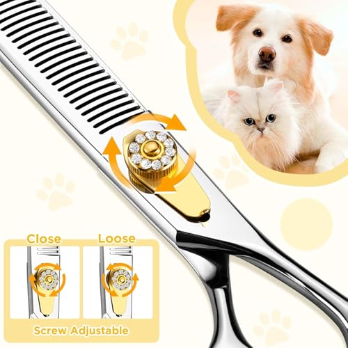 Gimars 8 Inch Sharp 54 Teeth Professional Dog Grooming Scissors Heavy Duty 440C Stainless Steel Ergonomic Pet Grooming Scissor for Dogs, Cats and Other Animals - Image 5