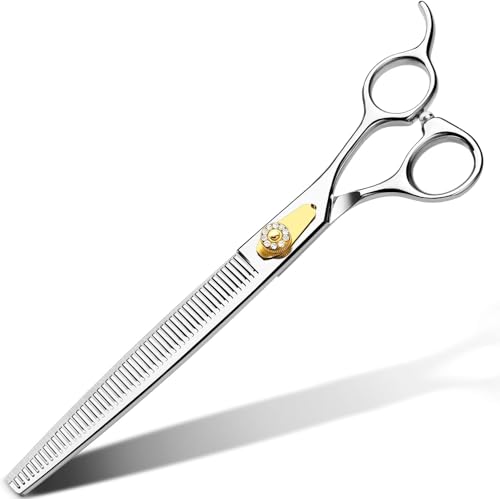 Gimars 8 Inch Sharp 54 Teeth Professional Dog Grooming Scissors Heavy Duty 440C Stainless Steel Ergonomic Pet Grooming Scissor for Dogs, Cats and Other Animals - Image 1
