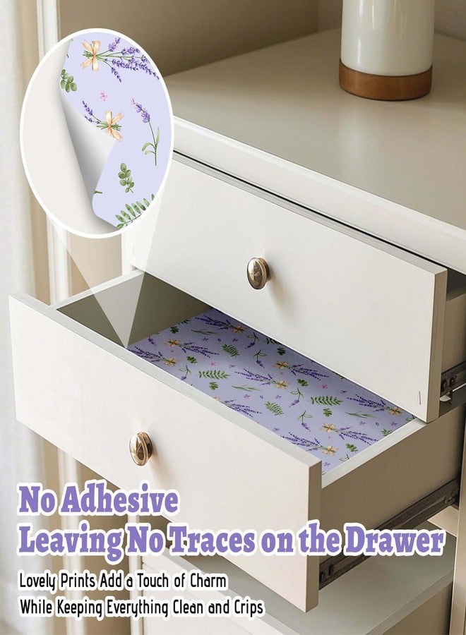 اس تي ار ان بطانات أدراج من الفولاذ المقاوم للصدأ للخزائن، بطانات أدراج برائحة اللافندر (6 أوراق)، بطانات ورقية غير لاصقة لأدراج غرف النوم والخزائن وصناديق الأحذية - Image 3