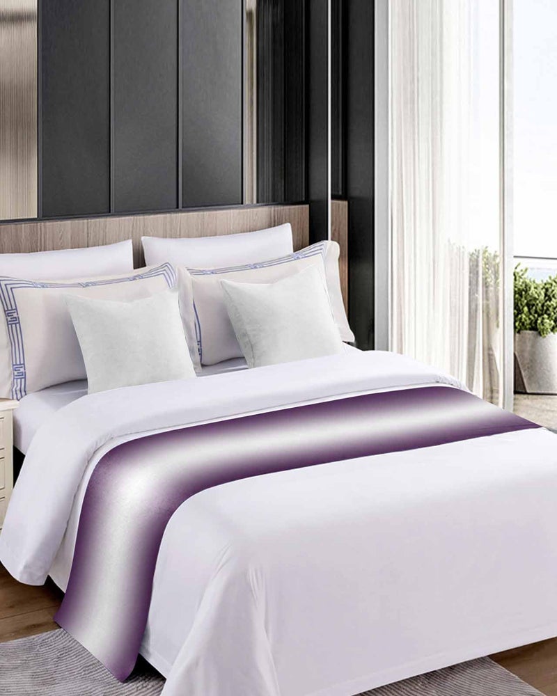 Purple Ombre Bed Runner For Queen Bed 83x20 Inches Modern Abstract Decorative Throw - Image 5