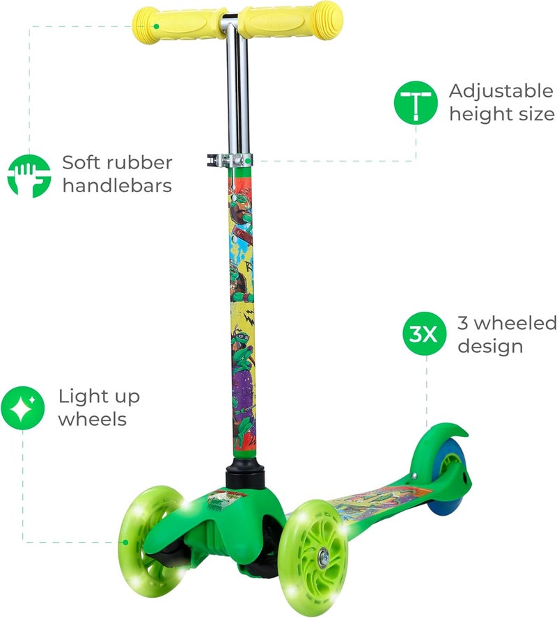 VOYAGER Self Balancing Kick Scooter with Light Up Wheels, Extra Wide Deck, 3 Wheel Platform, Foot Activated Brake, 75 lbs Limit, Kids & Toddlers Girls or Boys, for Ages 3 and Up - Image 2