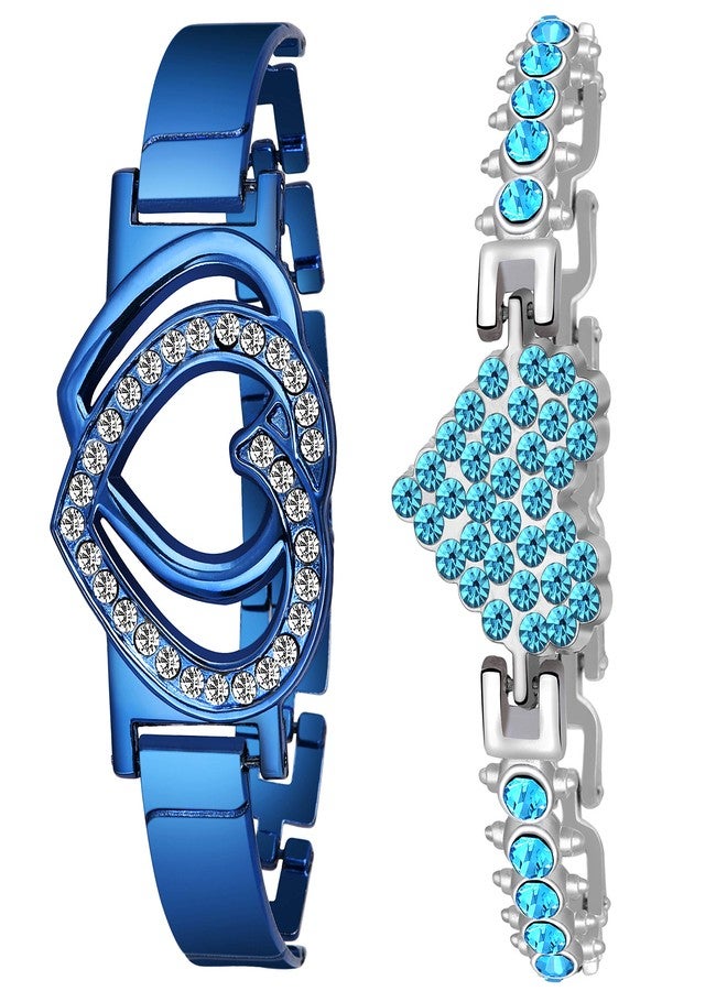 طقم أساور ميكادو بتصميم قلب أزرق للنساء والفتيات