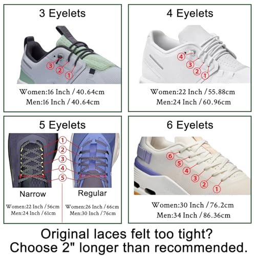 Endoto 2 Pairs Elastic Shoelaces for ON Cloud 5 6 No Tie Replacements Shoes Laces Stretchy Bungee Running TrainingColorWhiteSize26Inch - Image 3