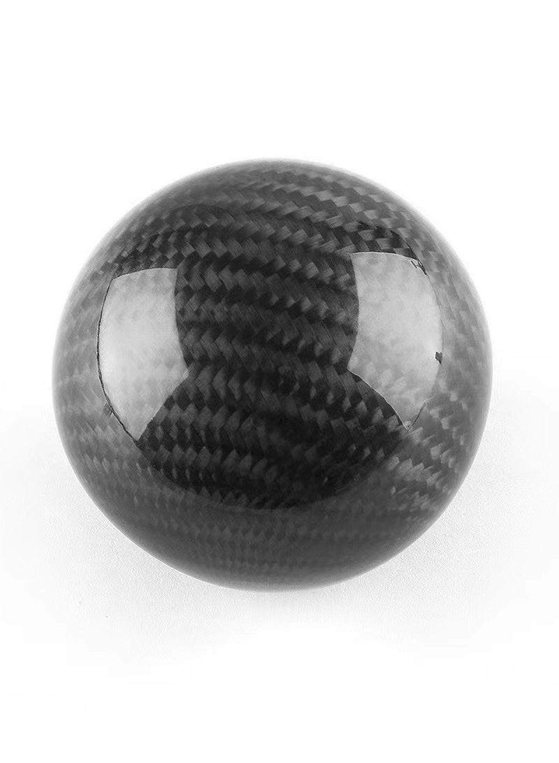 general Car modification accessory carbon fiber gear shift knob round carbon fiber pattern automatic gear lever head - Image 3