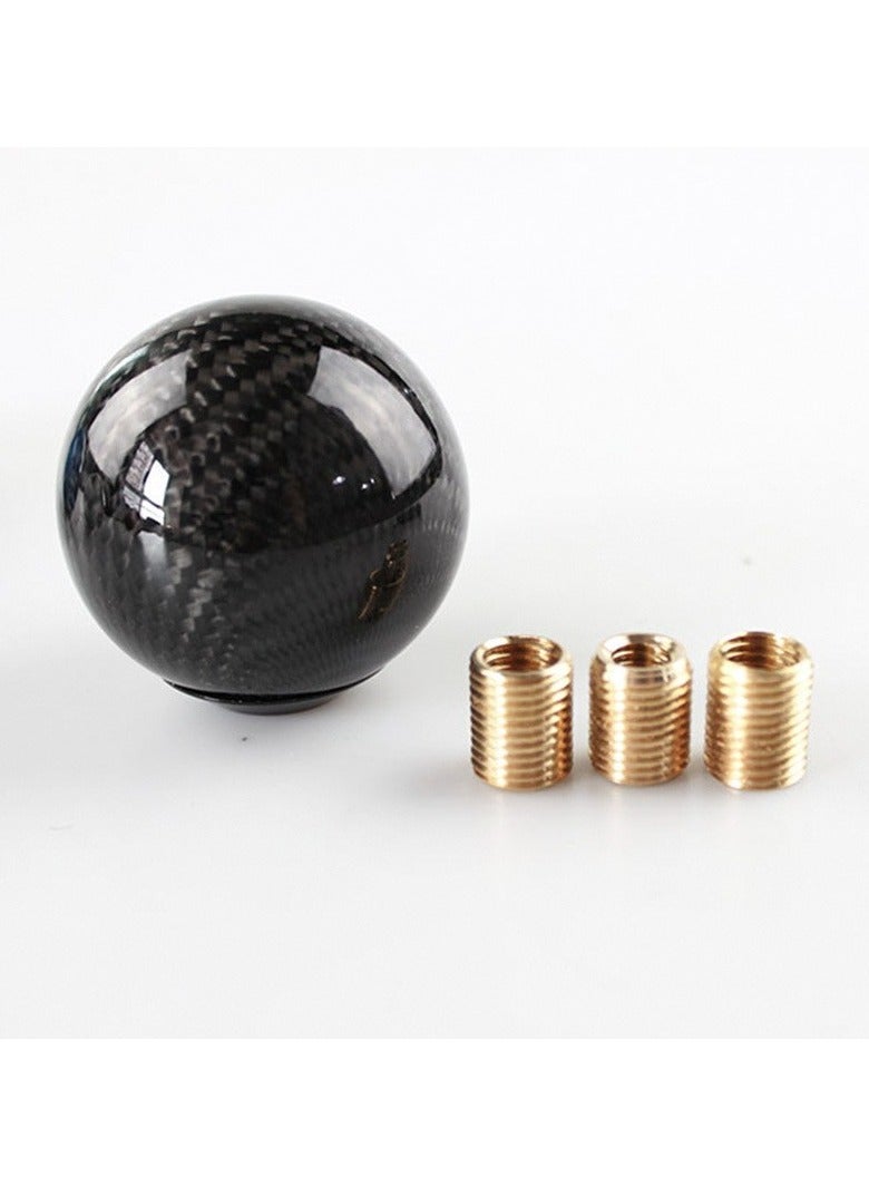 general Car modification accessory carbon fiber gear shift knob round carbon fiber pattern automatic gear lever head - Image 1